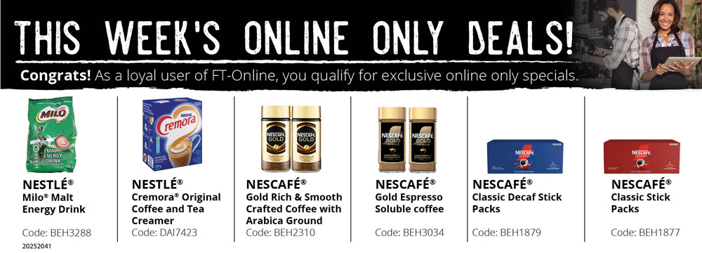 Save yourself time and money! Login and place your order online.